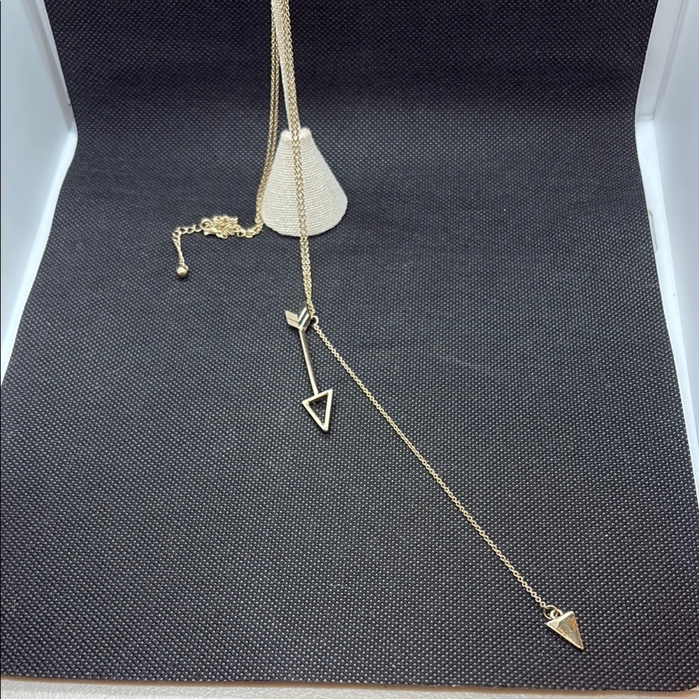 Long Gold Arrow Pendant Necklace